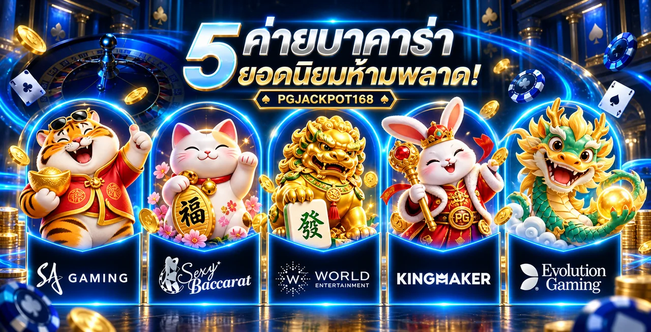 ห้าค่ายบาคาร่าและมาสคอตเกมบน PGJACKPOT168